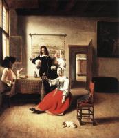 Pieter de Hooch - Young Woman Drinking